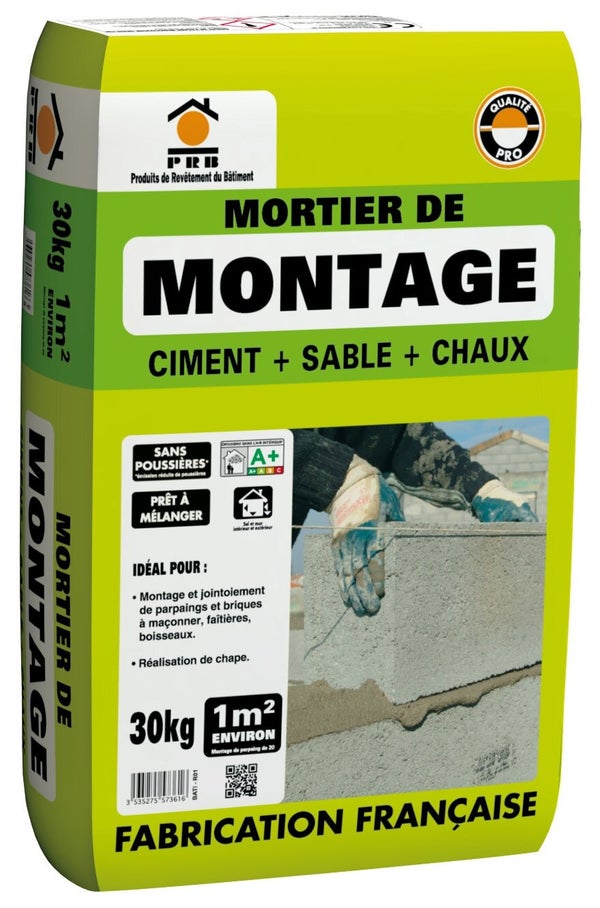 Mortier de montage, PRB, 30 kg gris