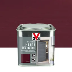 Vernis Bois Extérieur V33 Haute Protection Opaque Rouge Nordique Brillant 0.75 L