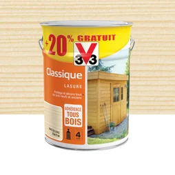 Lasure V33 Classique 4 ans incolore satiné 5L+20% gratuit