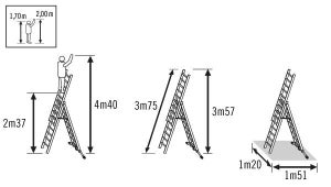 Echelle Transformable Aluminium Hailo 24 Échelons H.4.95 M