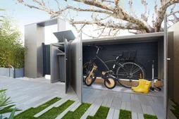 Poubelle de rue SULO, 120 litres, sur 2 roues avec couvercle, gris anthracite