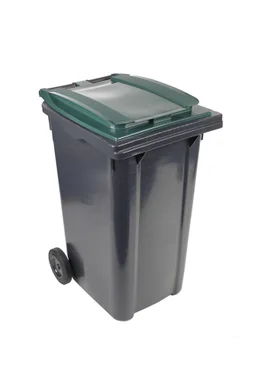 Poubelle de rue SULO 240 l sur 2 roues avec couvercle, gris anthracite