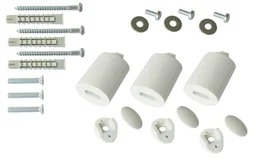 Lot de 3 barres porte-serviettes et fixations Bfixssblc blanc