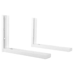 Lot De 2 Équerres Acier Epoxy Blanc, H.13.2 X P.48 Cm