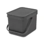 Poubelle De Cuisine Manuelle Brabantia Plastique Grey, 6 L