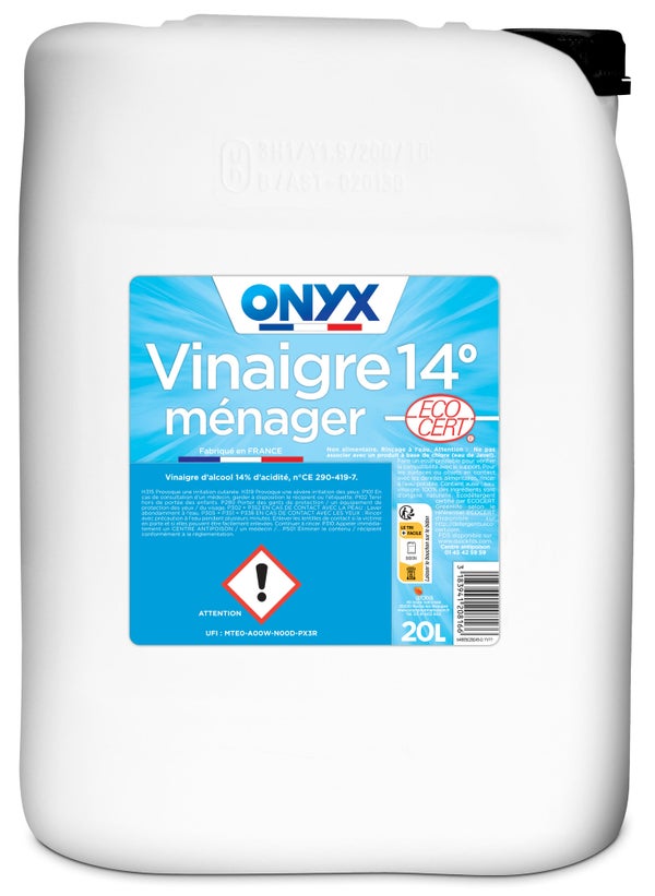 Vinaigre ménager 14° liquide, ONYX, 20L