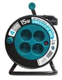 Enrouleur menager compact 4 prises 3g1 15 metres bleu zenitech