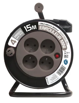 Enrouleur De Câble Électrique Ménager Avec Terre L. 15 M Ho5Vvf 3G1, Zenitech