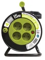 Enrouleur menager compact 4 prises 3g1 15 metres anis zenitech