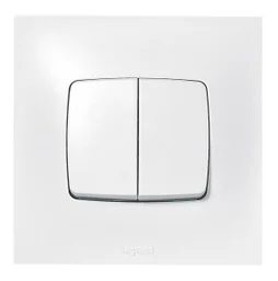 Double Interrupteur Va-Et-Vient Neptune, Blanc, Legrand