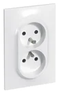Double Prise Avec Terre Vertical Neptune, Blanc, Legrand