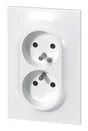 Double Prise Avec Terre Vertical Neptune, Blanc, Legrand