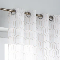 Voilage Tamisant, Amber Blanc/Or L.140 X H.250 Cm
