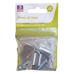 Lot De 2 Anneaux De Tirage Acier Zingué, H.60 X L.40 X P.12 Mm