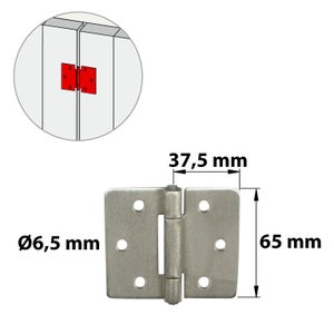 Charnière Forte Inox Pour Volets Battants/Pour Porte Battante, L.75 X L.75 Mm