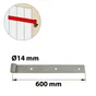 Penture Droite Dia. 14 Mm Inox Brossé, H.35 X L.600 X P.22 Mm