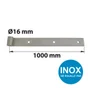 Penture droite dia. 16 mm inox brossé, H.40 x L.1000 x P.26 mm