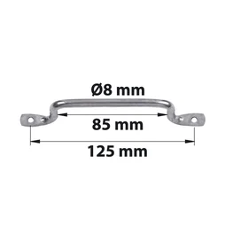 Poignée Fil À Pattes D 8 X L 140 Mm Acier Zingué Blanc