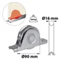 Roue À Support Intérieur Acier Zingué, H.90 X L.155 X P.32 Mm