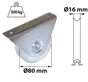Roue À Support Extérieur Acier Zingué, H.85 X L.120 X P.36 Mm