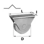 Roue À Support Extérieur Acier Zingué, H.85 X L.120 X P.35 Mm