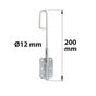 Verrou Baïonnette Acier Zingué, H.200 X L.60 X P.20 Mm
