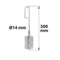 Verrou Baïonnette Acier Zingué, H.300 X L.60 X P.20 Mm