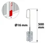 Verrou Baïonnette Acier Zingué, H.500 X L.60 X P.20 Mm