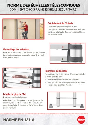 Echelle Télescopique Aluminium Hailo 13 Échelons H.3.8 M