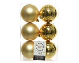 Boule Noel polystyrene d8cm or clair brillant/mat lot de 6