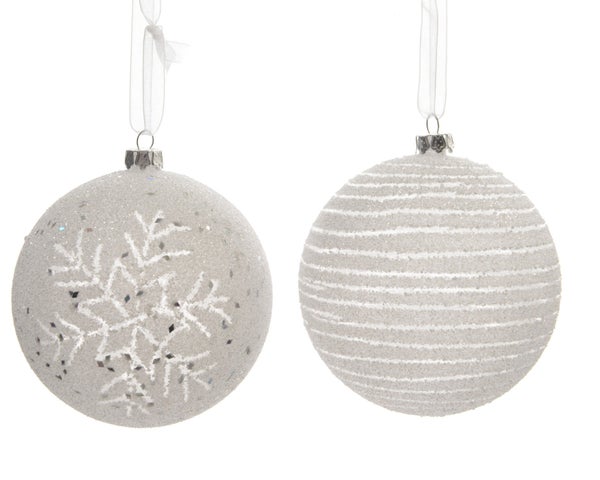 Boule plastique flocon théme blanc froid