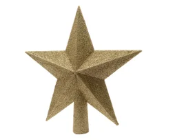 Cimier etoile de Noel polystyrene 19x19x4.2cm or paillete
