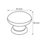 Bouton de meuble rond Univers, bois blanc peint, Diam.35 mm