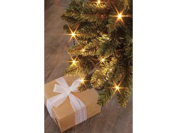 Guirlande lumineuse int/ext flicker 500 led blanc chaud cable vert 35m