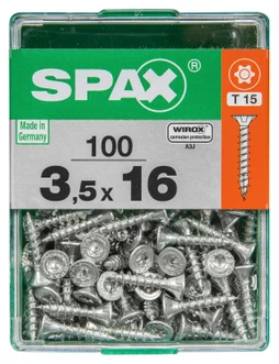 Lot De 100 Vis Acier Tête Autofraisée Plate Spax, Diam.3.5 Mm X L.16 Mm