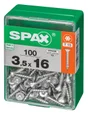 Lot De 100 Vis Acier Tête Autofraisée Plate Spax, Diam.3.5 Mm X L.16 Mm