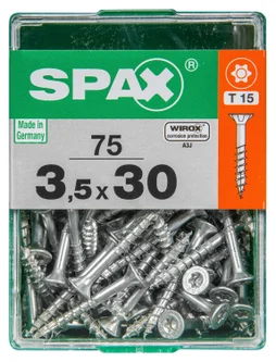 Lot De 75 Vis Acier Tête Autofraisée Plate Spax, Diam.3.5 Mm X L.30 Mm