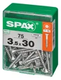 Lot De 75 Vis Acier Tête Autofraisée Plate Spax, Diam.3.5 Mm X L.30 Mm