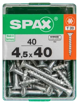 Lot De 40 Vis Acier Tête Autofraisée Plate Spax, Diam.4.5 Mm X L.40 Mm