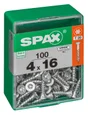 Lot De 100 Vis Acier Tête Autofraisée Plate Spax, Diam.4 Mm X L.16 Mm
