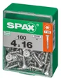 Lot De 100 Vis Acier Tête Autofraisée Plate Spax, Diam.4 Mm X L.16 Mm
