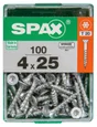 Lot De 100 Vis Acier Tête Autofraisée Plate Spax, Diam.4 Mm X L.25 Mm
