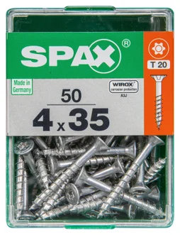 Lot De 50 Vis Acier Tête Autofraisée Plate Spax, Diam.4 Mm X L.35 Mm