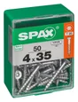 Lot De 50 Vis Acier Tête Autofraisée Plate Spax, Diam.4 Mm X L.35 Mm