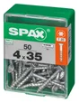 Lot De 50 Vis Acier Tête Autofraisée Plate Spax, Diam.4 Mm X L.35 Mm