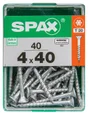 Lot De 40 Vis Acier Tête Autofraisée Plate Spax, Diam.4 Mm X L.40 Mm