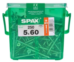 Lot De 250 Vis Acier Tête Plate Spax, Diam.5 Mm X L.60 Mm