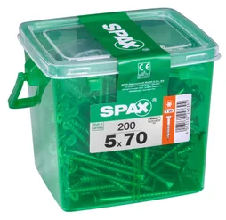 Lot De 200 Vis Acier Tête Plate Spax 5X 70Mm