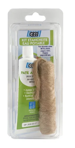 Kit d'étanchéité avec joint pâte et filasse, GEB, 50 ml