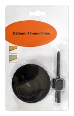 Lot de 3 scies cloches bois, diam.33 / 45 et 68 mm
